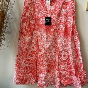 NWT Just My Size (JMS) White and Melon Floral Skirt Size 18W